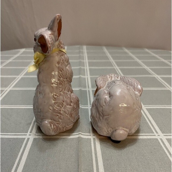 Country White Glaze Terracotta Bunny Rabbit Easter Spring Decor Red Clay Pottery - Picture 4 of 11